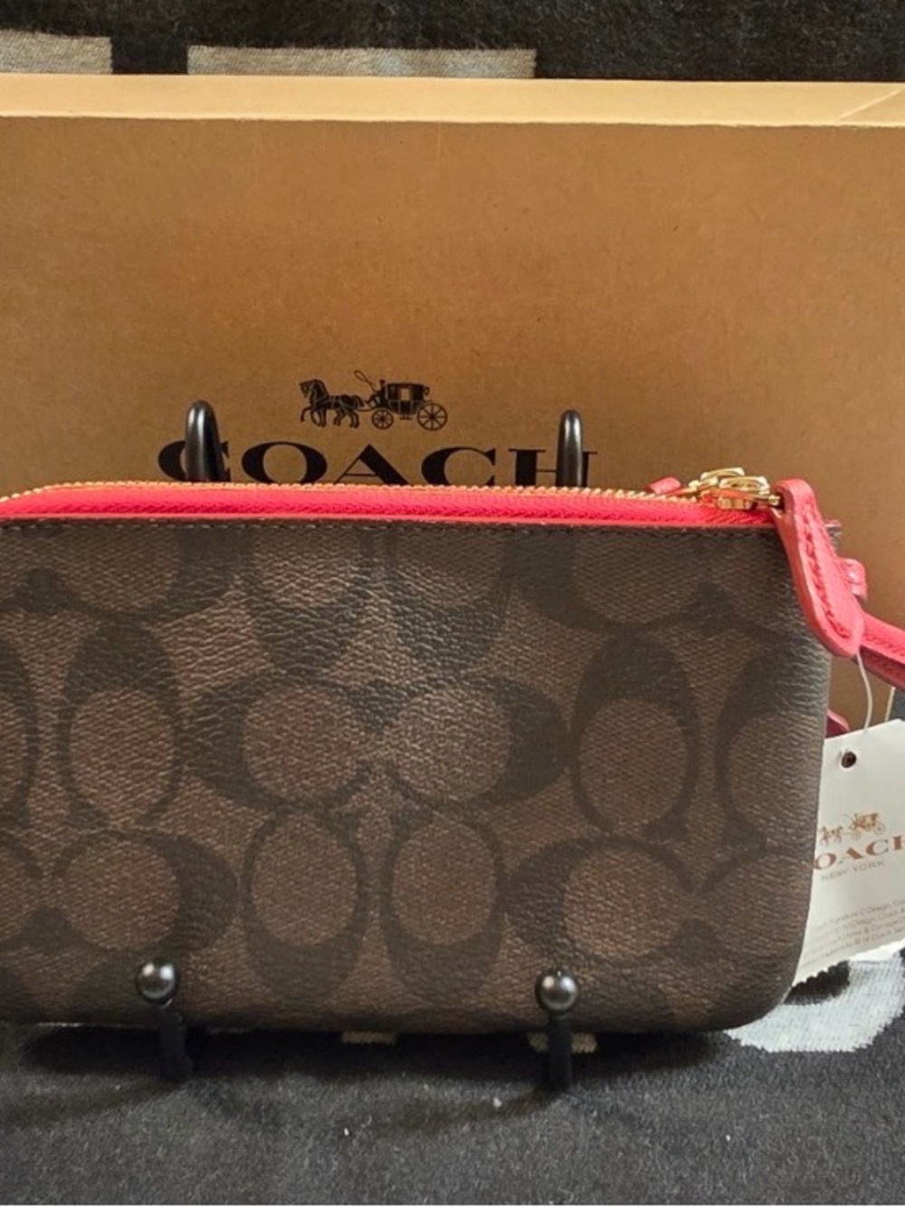 Coach Brown and Pink Wristlet nwt - Picture 2 of 4
